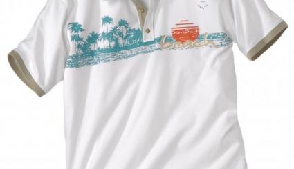 Polo-Shirt Sunset Beach